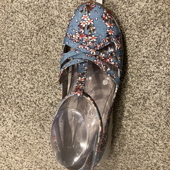 Therafit Danielle Womens Shoes US 9.5 -10 Blue Pink Floral - Picture 6 of 10